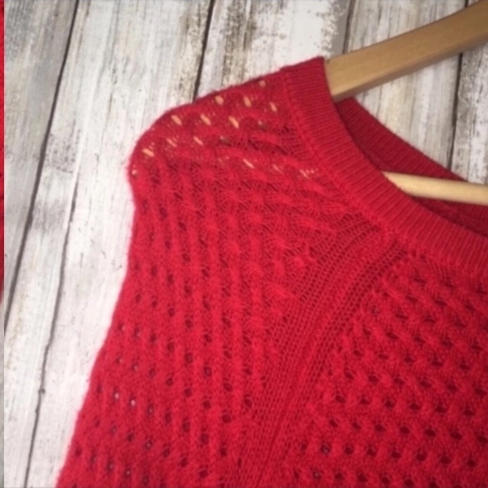 American Eagle Red Sweater Blouse - Picture 3 of 5